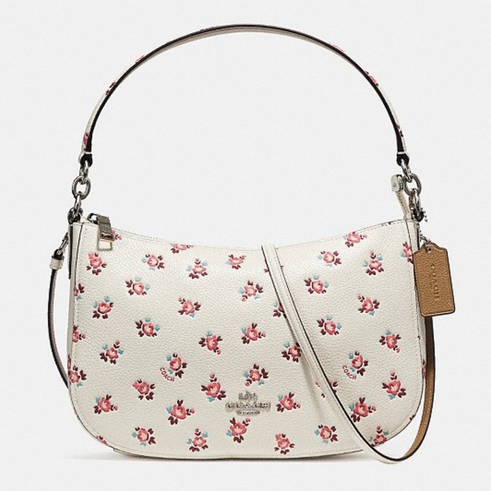 Chelsea Crossbody W/ Floral Bloom Print - chalk